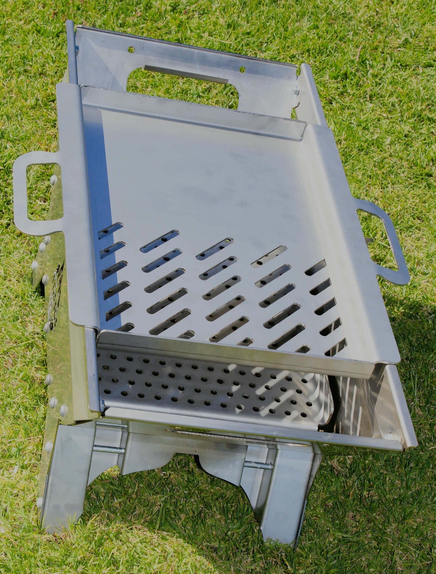 Portable fire pit with grill stainless steel